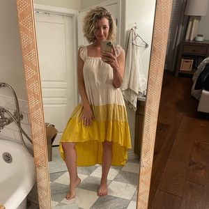 Yellow and cream adorable midi dress- vici